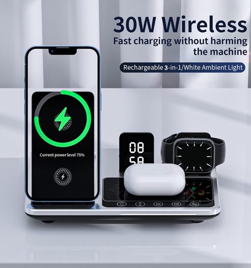 استند و شارژر وایرلس گرین لاین Green Lion 4 in 1 Wireless Charging Station مدل 46521 - 6