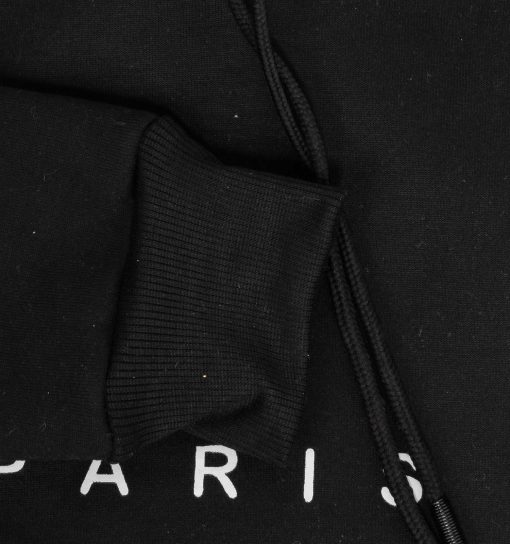 هودی مردانه کلاه دار مشکی ساده Paris مدل 46673 - 2