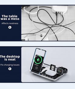 استند و شارژر وایرلس گرین لاین Green Lion 4 in 1 Wireless Charging Station مدل 46521 - 5