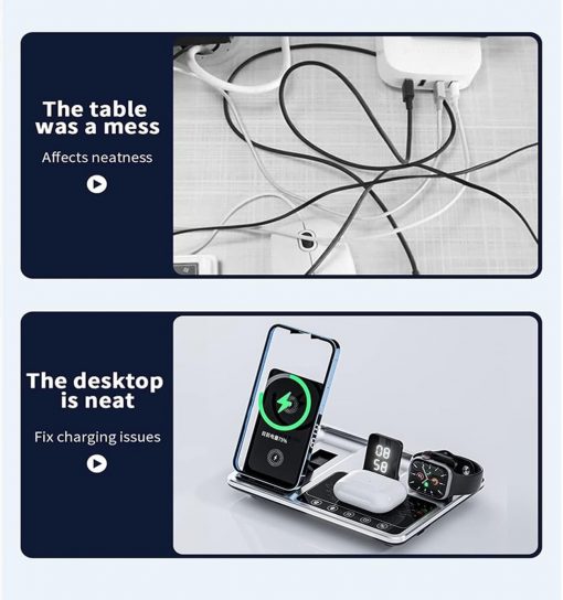 استند و شارژر وایرلس گرین لاین Green Lion 4 in 1 Wireless Charging Station مدل 46521 - 5