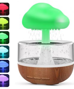 چراغ خواب و شبیه ساز باران مدل ابری طرح چوب RGB