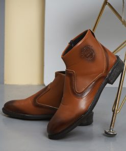 نیم بوت مردانه عسلی مدل Rad