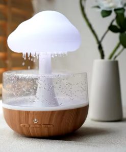 چراغ خواب و شبیه ساز باران مدل ابری طرح چوب RGB