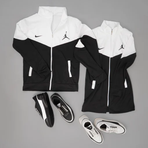 ست دو نفره سوییشرت سفید مشکی مدل Nike Jordan