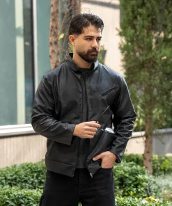 کاپشن چرم مردانه مدل Babak