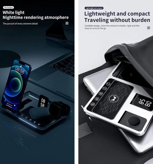 استند و شارژر وایرلس گرین لاین Green Lion 4 in 1 Wireless Charging Station مدل 46521 - 3