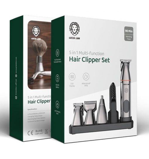 ماشین اصلاح 5 در 1 گرین لاینGreen Lion Multi-Function Hair Clipper Set 600mAh مدل 46504 - 4