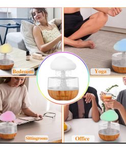 چراغ خواب و شبیه ساز باران مدل ابری طرح چوب RGB