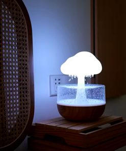 چراغ خواب و شبیه ساز باران مدل ابری طرح چوب RGB