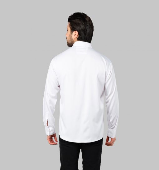 پیراهن مردانه آستین بلند ساده سفید Polo مدل 46776 - 1