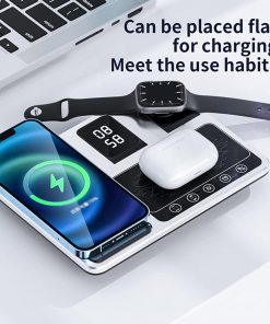 استند و شارژر وایرلس گرین لاین Green Lion 4 in 1 Wireless Charging Station مدل 46521 - 4
