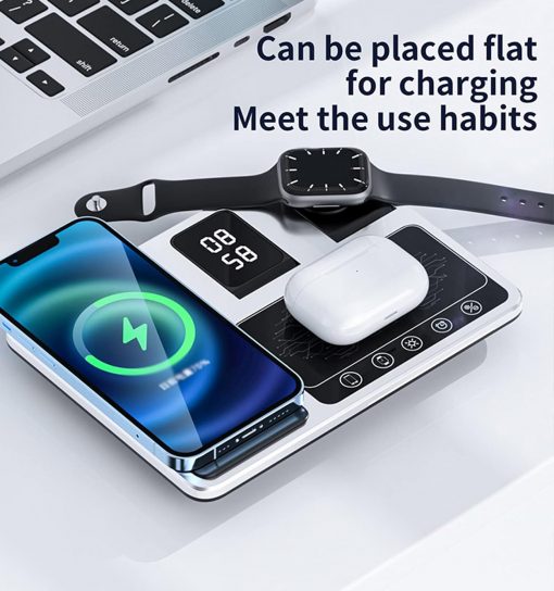 استند و شارژر وایرلس گرین لاین Green Lion 4 in 1 Wireless Charging Station مدل 46521 - 4