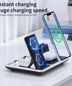 استند و شارژر وایرلس گرین لاین Green Lion 4 in 1 Wireless Charging Station مدل 46521 - 2