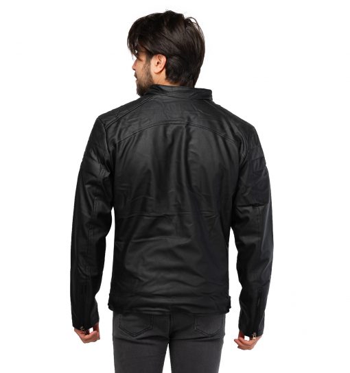 کاپشن چرم مصنوعی سوزنی اسپرت مشکی مدل 46560 - 1