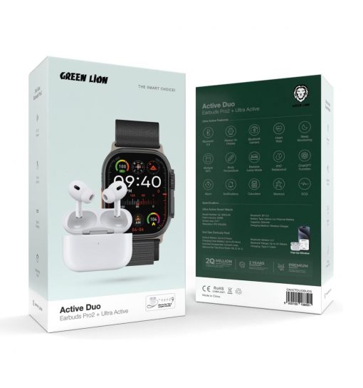 پک ساعت هوشمند و هندزفری بلوتوثی گرین لاین  Green Lion Active Duo مدل 46779 - 4