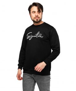 بلوز دورس مردانه یقه گرد مشکی signature  مدل 46544