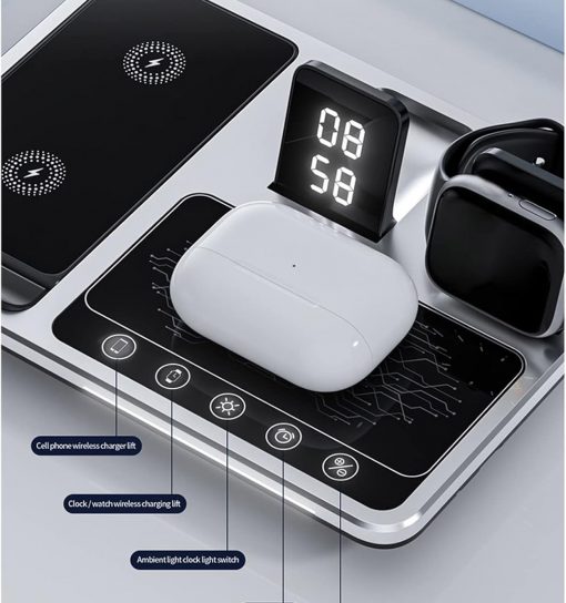 استند و شارژر وایرلس گرین لاین Green Lion 4 in 1 Wireless Charging Station مدل 46521 - 1