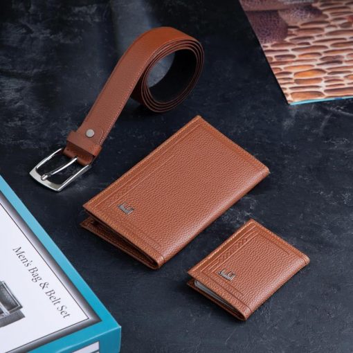 ست چرمی مردانه Dunhill_Honey مدل 3439