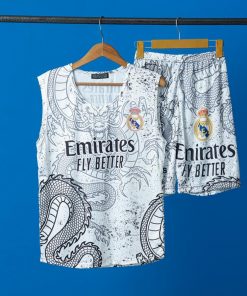 رکابی و شلوارک مردانه Emirates_White مدل 3469