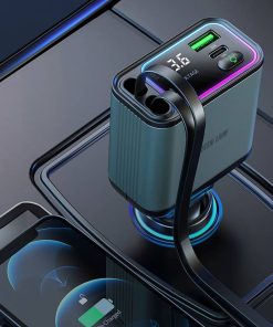 شارژر فندکی گرین لاین Green Lion Retractable 90W Car Charger مدل 47241 - 5