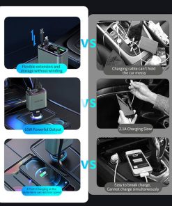 شارژر فندکی گرین لاین Green Lion Retractable 90W Car Charger مدل 47241 - 2