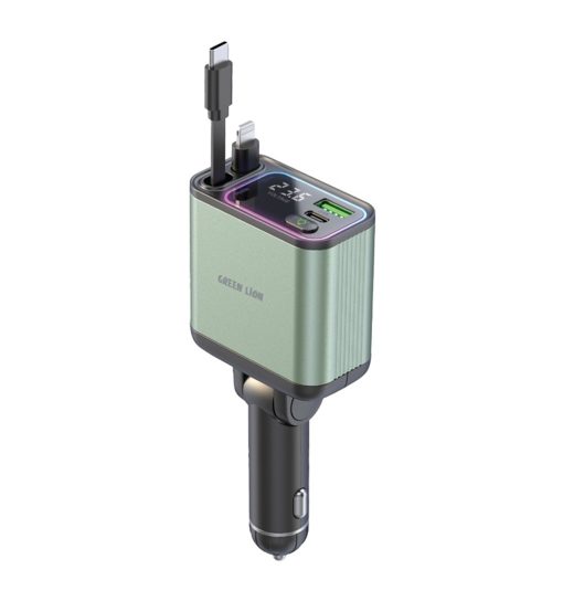 شارژر فندکی گرین لاین Green Lion Retractable 90W Car Charger مدل 47241
