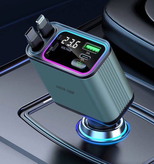 شارژر فندکی گرین لاین Green Lion Retractable 90W Car Charger مدل 47241 - 4