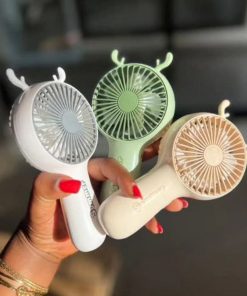 مینی پنکه شارژی دستی طرح گوزن مدل 47593 - 2
