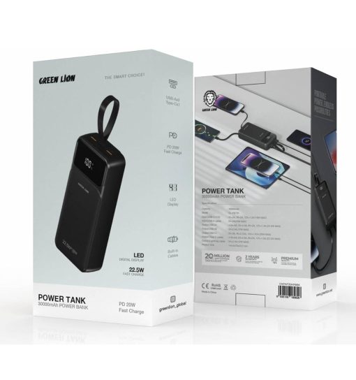 پاوربانک 30000 میلی آمپر گرین لاین  Green Lion Power Tank Power Bank 30000mAh مدل 47838 - 2