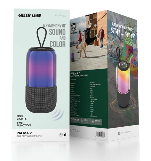 اسپیکر بلوتوث با نور RGB گرین لاین Green Palma 2 RGB Portable Speaker مدل 47811 - 3
