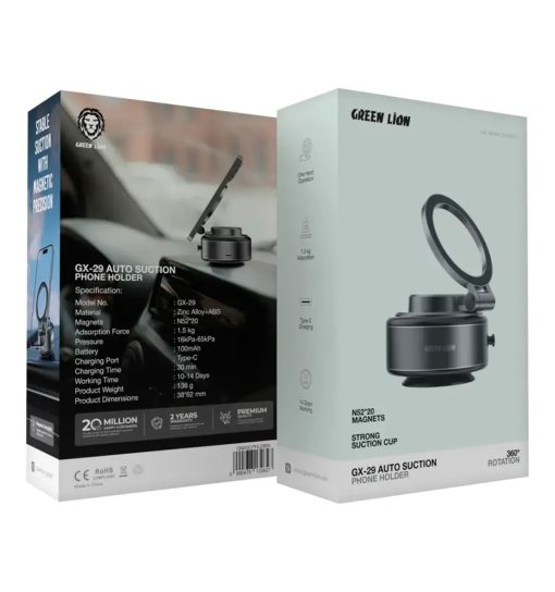 هولدر موبایل وکیوم مکشی مگ سیف گرین لاین Green Lion GX-29 Auto Suction Phone Holder مدل 47826 - 7