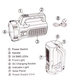 چراغ قوه شارژی 2 کاره خورشیدی 561S مدل 48281 - 5