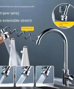 سر شیر شلنگ دار ظرفشویی و روشویی 3 حالته