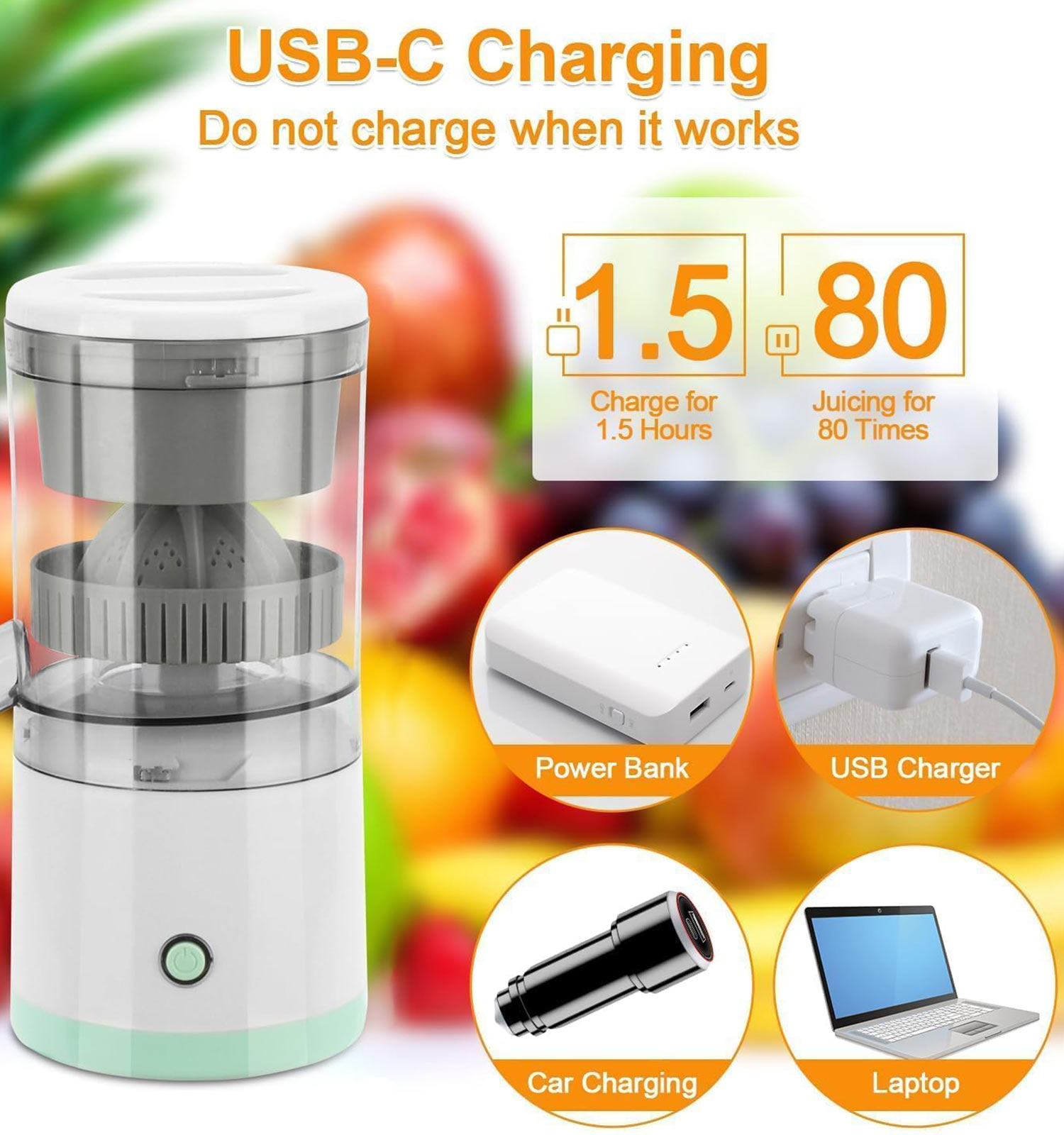 آبمیوه گیری شارژی قابل حمل کد 48584 6 آبمیوه گیری شارژی قابل حمل مدل 48584 - 5