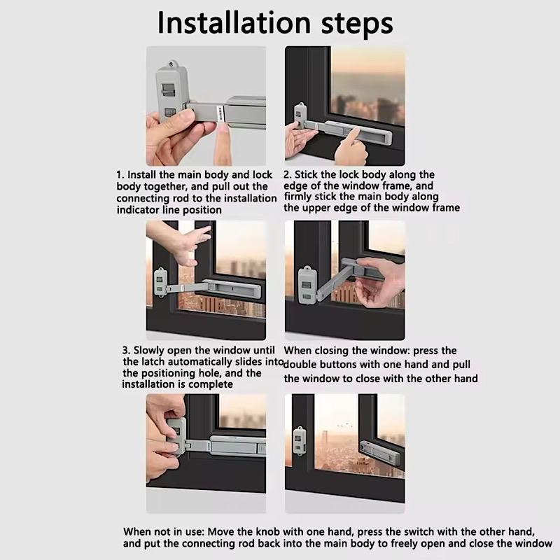 قفل ایمنی چندمنظوره پنجره مدل Eudemon کد 687 4 قفل ایمنی چندمنظوره پنجره مدل Eudemon