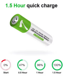 باتری نیم قلمی قابل شارژ بسته 4 عددی