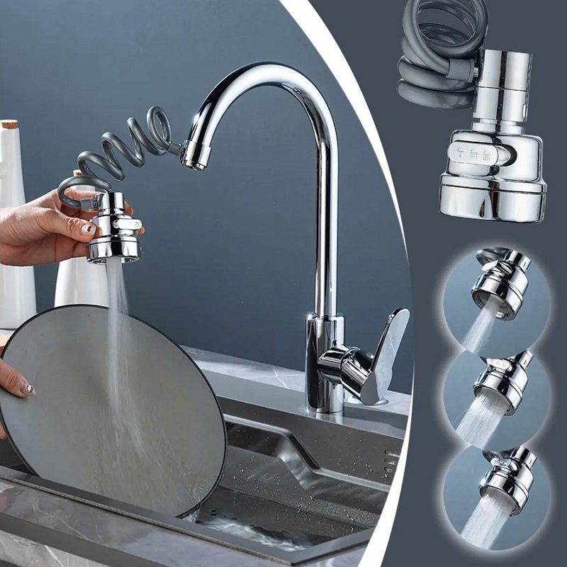 سرشیر ظرفشویی فنری Spring-نقره ای کد 50695 1 سرشیر ظرفشویی فنری Spring-نقره ای