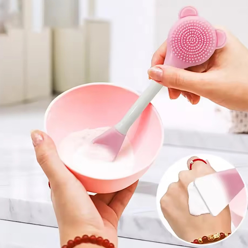 براش مخصوص ماسک و ماساژ سیلیکونی دوطرفه پرزدار کد 685 3 براش مخصوص ماسک و ماساژ سیلیکونی دوطرفه پرزدار