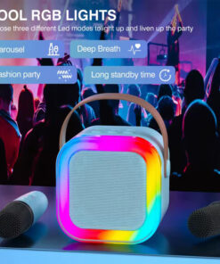 اسپیکر بلوتوثی میکروفون دار قابل حمل مدل RGB-Party کد 610 10 اسپیکر بلوتوثی میکروفون دار قابل حمل مدل RGB-Party