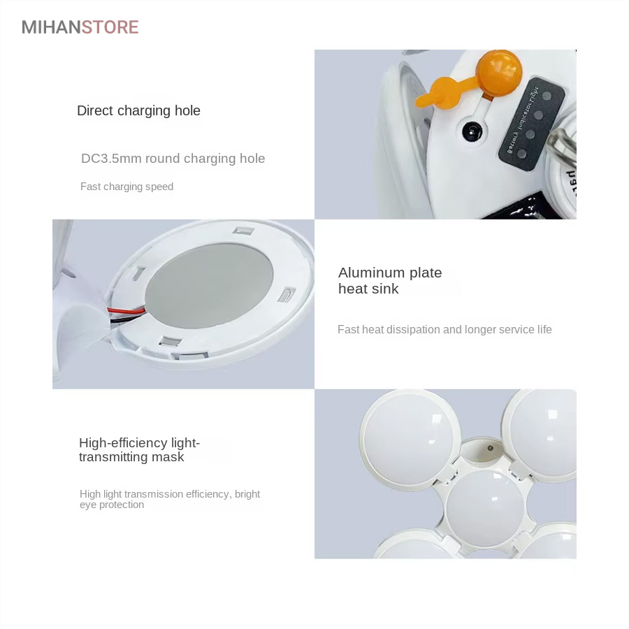 چراغ خورشیدی اضطراری توپی 5 پره کد 1876 8 8023061080207 1