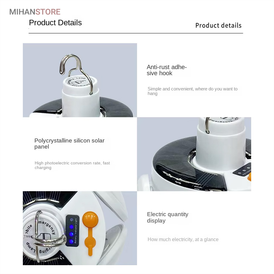 چراغ خورشیدی اضطراری توپی 5 پره کد 1876 11 8396191080204 1