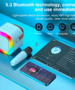 اسپیکر بلوتوثی میکروفون دار قابل حمل مدل RGB-Party کد 610 8 اسپیکر بلوتوثی میکروفون دار قابل حمل مدل RGB-Party