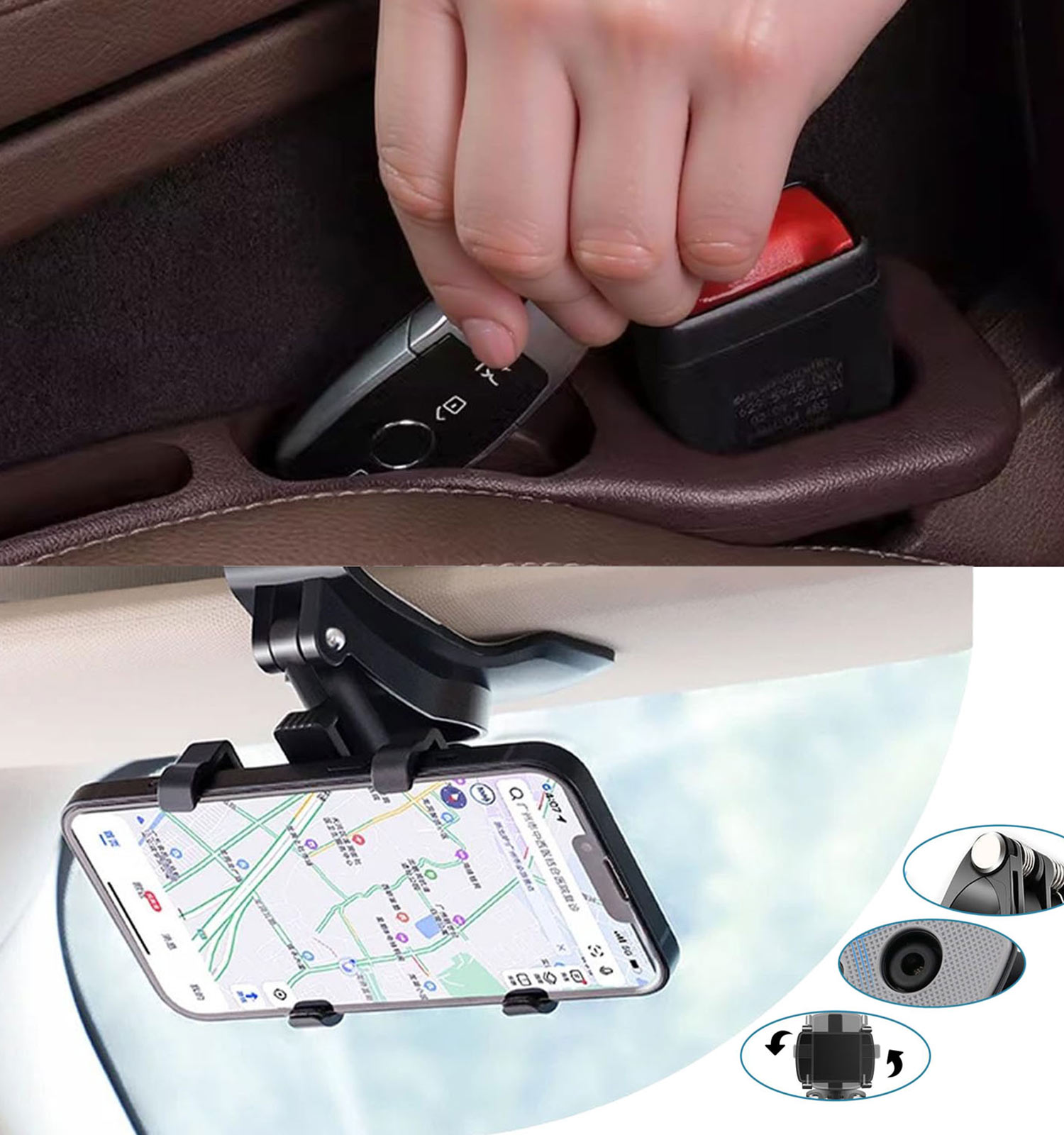 پک هولدر کلیپسی و نظم دهنده خودرو کد 48463 4 پک هولدر کلیپسی و نظم دهنده خودرو مدل 48463 - 3